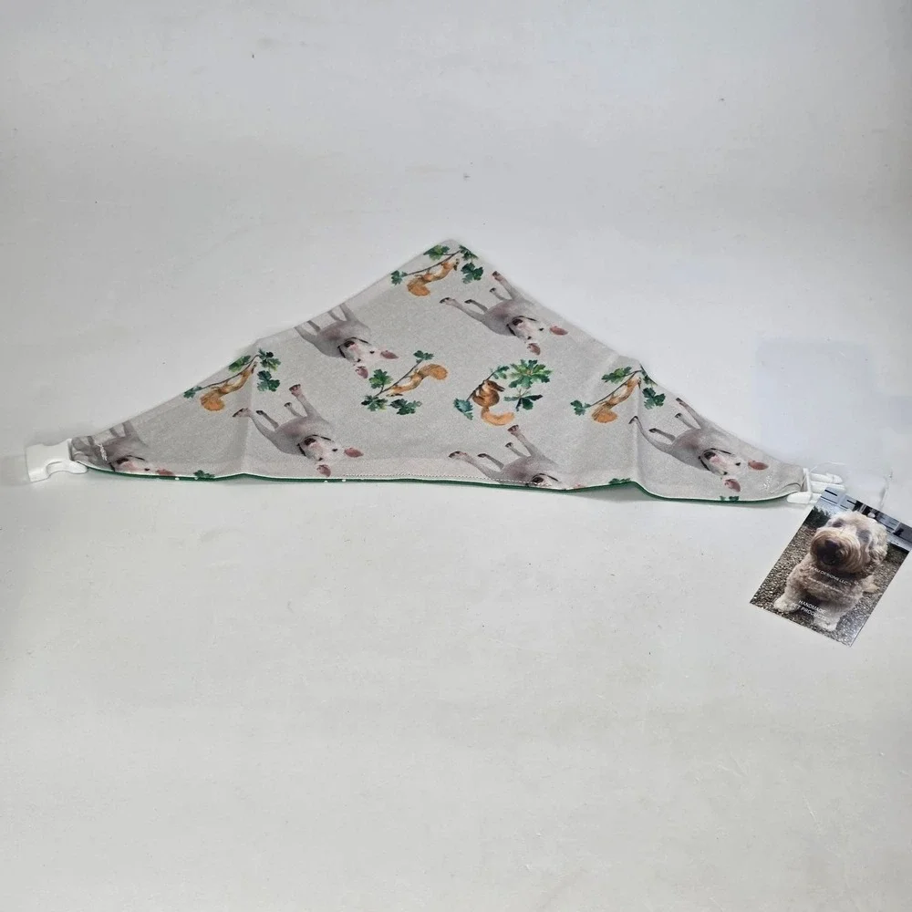 Beau Dog Bandana Designs Bull Terrier Squirrel Reversible Polka Dot Small 16